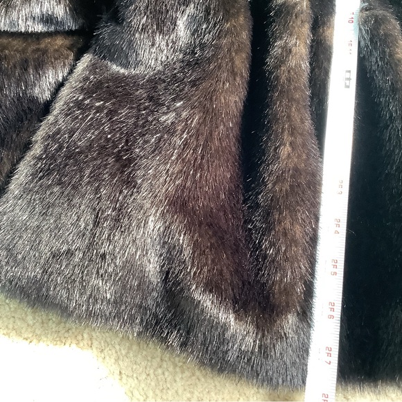 Dark Brown Jones New York Faux mink fur jacket. Sz M - Picture 9 of 12